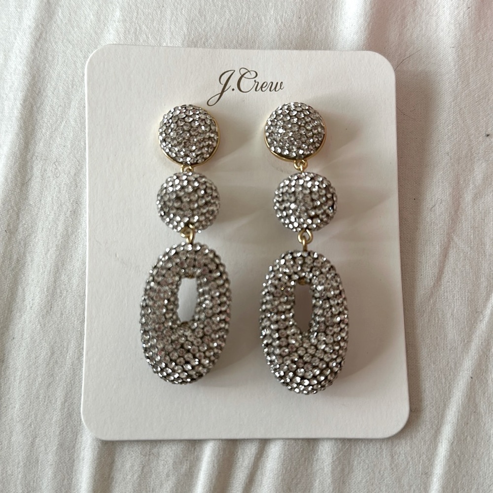 💕🎁💝Gorgeous J Crew Pave Crystal Earrings NWT